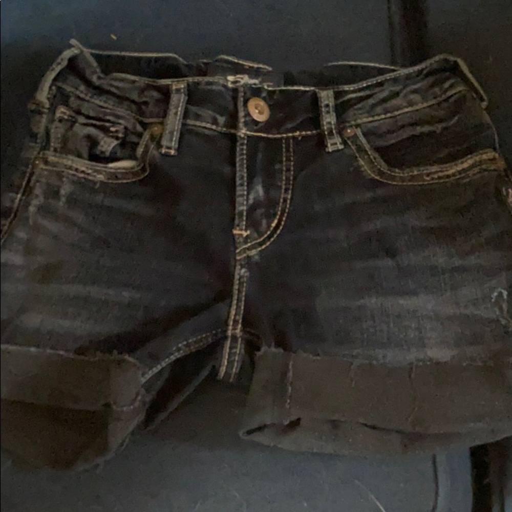 Silver jean shorts